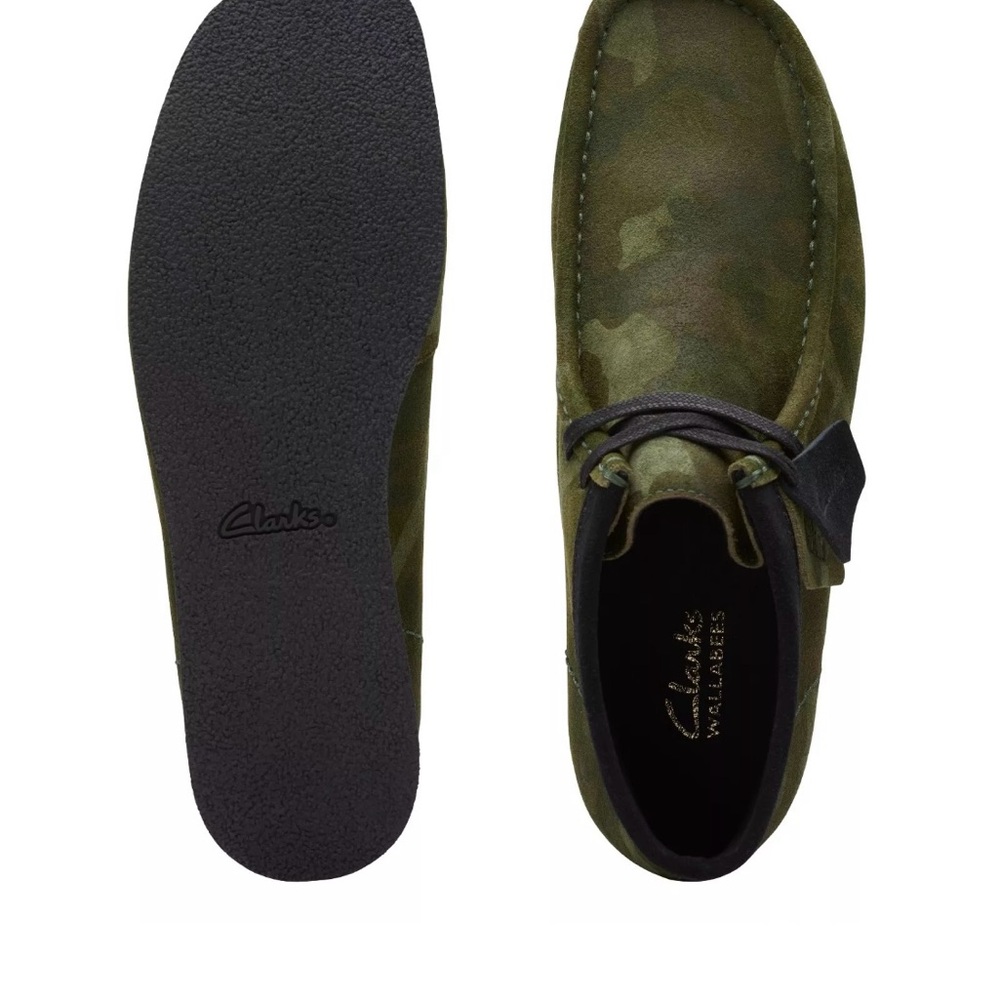Clarks Green Suede Slip-On Loafers